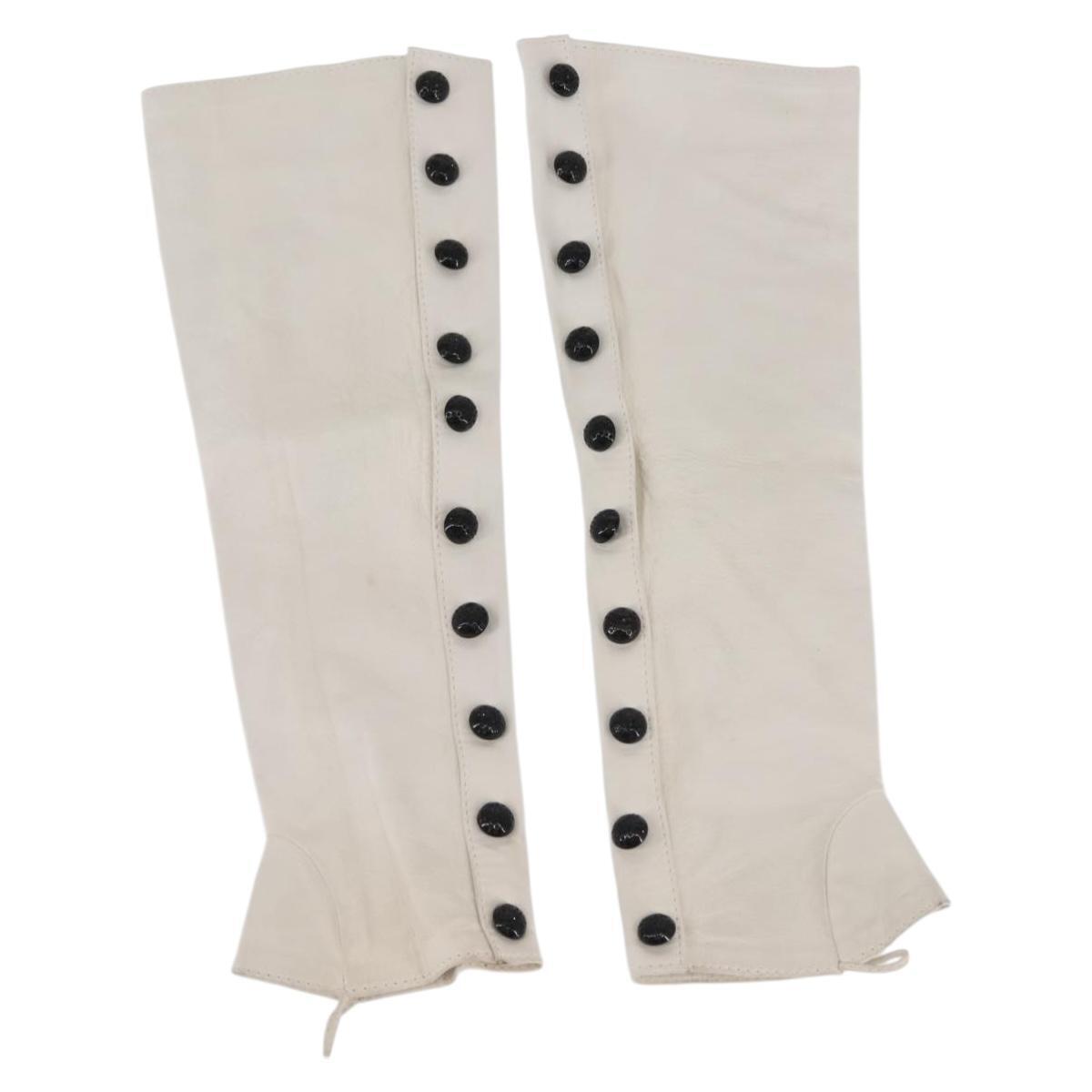 Chanel Arm Cover Leather White Cc Auth Bs29195